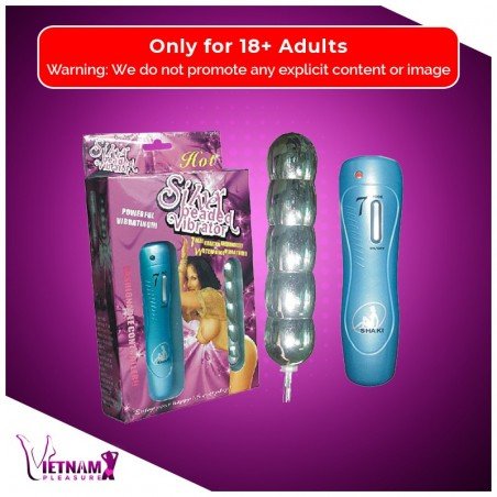 Silver Beaded Anal Vibrator-BIG AD-011