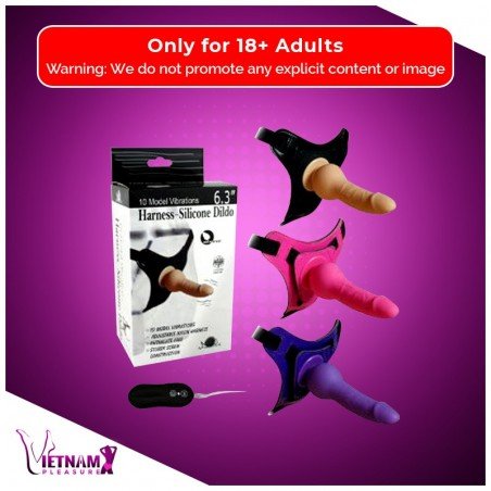 10 Vibrating Modes Strap on Harness Silicone Dildo SO-013