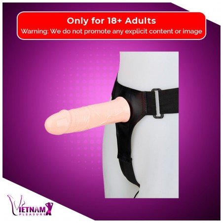 LeLuv 8 Male Hollow Vibrating Strap On SO-016