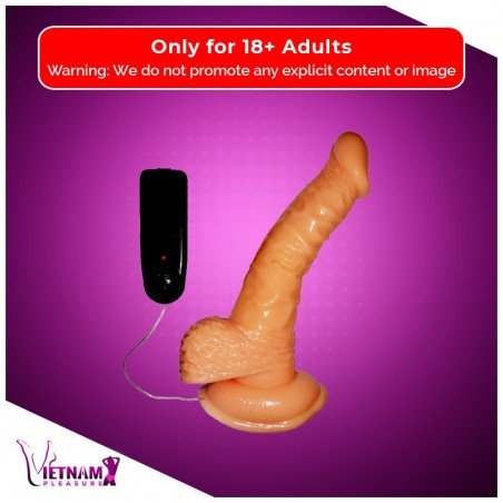 Whoppers Curved Vibrating Suction Cup Realistic Vibrator RSV-078